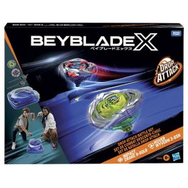 Hasbro Beyblade Estadio Premium Drop Attack, Incluye 2 Peonzas y Lanzador, Edad Mínima Recomendada: 8 Años