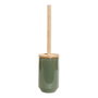 DKD Home Decor Escobillero de Gres y Bambú Verde y Natural