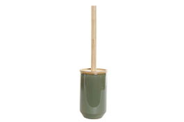 DKD Home Decor Escobillero Scandi Verde Natural Gres Bambú 10 x 42 x 10 cm