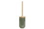 DKD Home Decor Escobillero Scandi Verde Natural Gres Bambú 10 x 42 x 10 cm