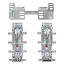 Italiana Ferramenta Juego Colgador Libra H2 Zincado con Placa WP2 Dos Colgadores y Una Placa Doble Kit Colgador Oculto Regulable Capacidad 150kg