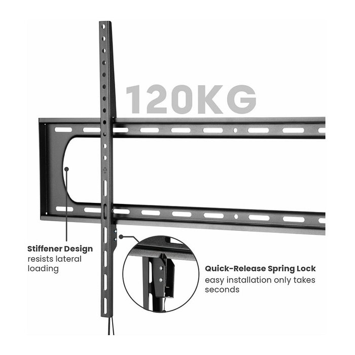 VALUE TV-Wandhalterung fest 60-120 Zoll (152.4-305 cm) hasta 120 kg con soporte VESA 75*75-900*600 mm negra de metal referencia 17.99.1226