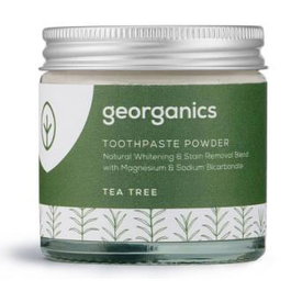 GEORGANICS Dentífrico Mineral Árbol de Té en Polvo 60ml Blanqueador Vegano Sin Flúor Quitamanchas Natural