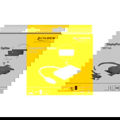 DeLOCK Divisor DisplayPort 1.4 Splitter 1 Entrada a 4 Salidas, 8K 7680x4320 Pixeles, HDCP 2.2, Negro