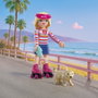PLAYMOBIL Barbie Malibú 72126 Caminar con Cachorro en Patines, Juguete en Español +4 Años
