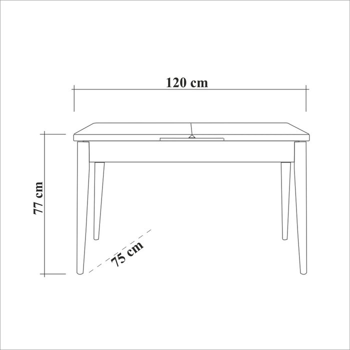 Hanah Home Juego de Mesa y Sillas Comedor Atlantic White-Green, Diseño Escandinavo