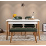 Hanah Home Juego de Mesa y Sillas Comedor Atlantic White-Green, Diseño Escandinavo