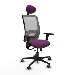 PIQUERAS Y CRESPO Silla de oficina Zulema con mecanismo Sincro/Traslack, Morado y Gris