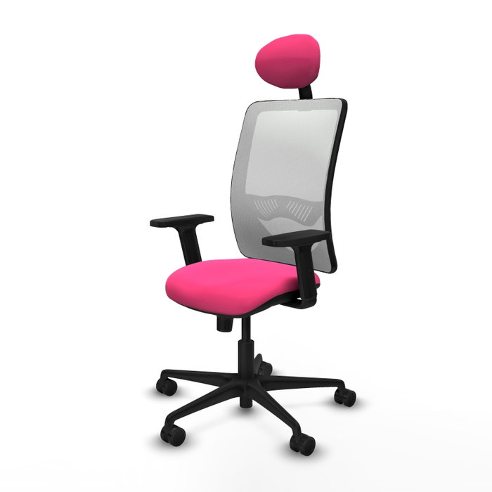 PIQUERAS Y CRESPO Silla de oficina Zulema Rosa y Blanco con mecanismo Sincro PIQUERAS Y CRESPO Silla de oficina Zulema Rosa y Blanco con mecanismo Sincro