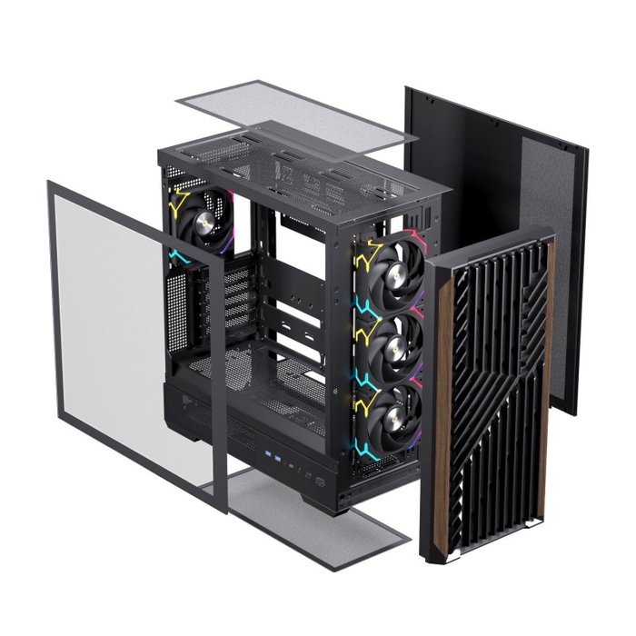Einarex Caja semitorre ATX P800 RGB Negro con 4 ventiladores EXCS-PL-800R-B