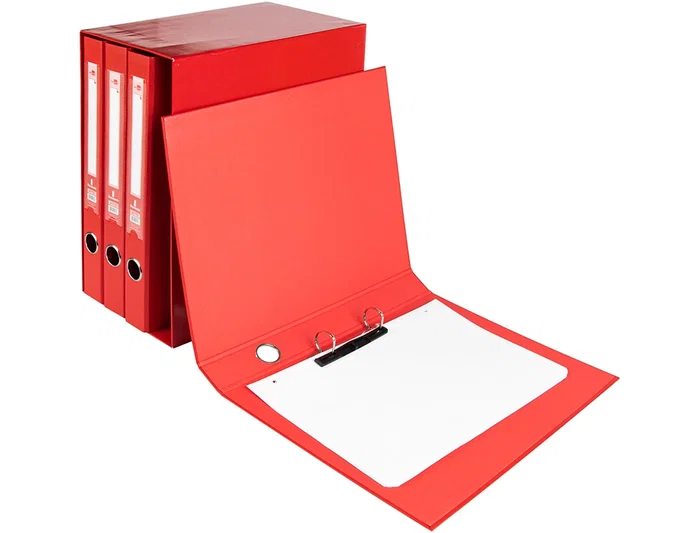 Liderpapel Modulo 4 archivadores folio 2 anillas mixtas 25mm rojo Liderpapel Modulo 4 archivadores folio 2 anillas mixtas 25mm rojo