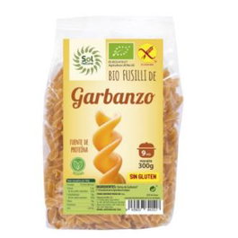 SOLNATURAL Fusilli Garbanzos Sin Gluten Vegano Fuente Proteína 300gr