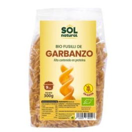 SOLNATURAL Fusilli Garbanzos Sin Gluten Vegano Fuente Proteína 300gr