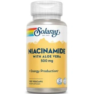 SOLARAY Niacinamide (Vitamina B3) 500 mg con Aloe Vera - 100 Cápsulas Vegetales SOLARAY Niacinamide (Vitamina B3) 500 mg con Aloe Vera - 100 Cápsulas Vegetales
