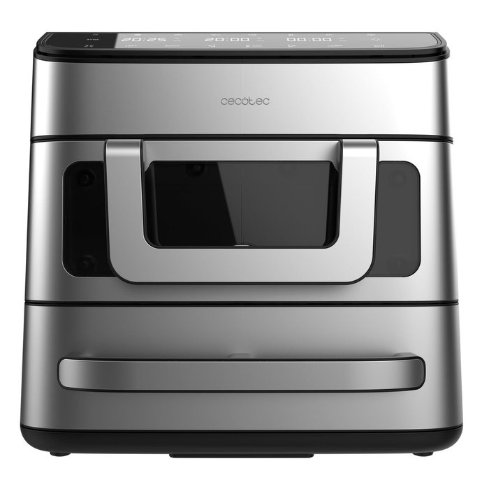 Cecotec Freidora de Aire y Horno Cecofry FoodCourt 18000 4Pizza 18L 2700W acero pantalla