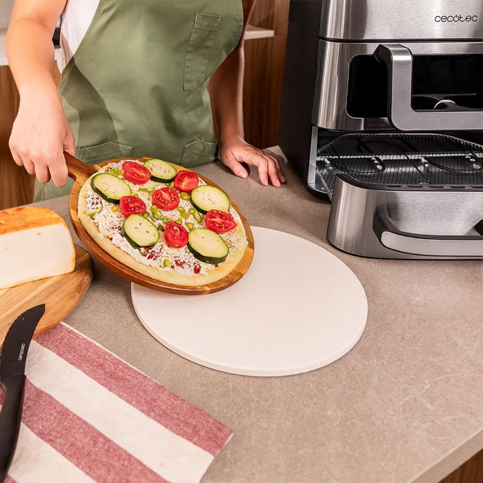 Cecotec Freidora de Aire y Horno Cecofry FoodCourt 18000 4Pizza 18L 2700W acero pantalla