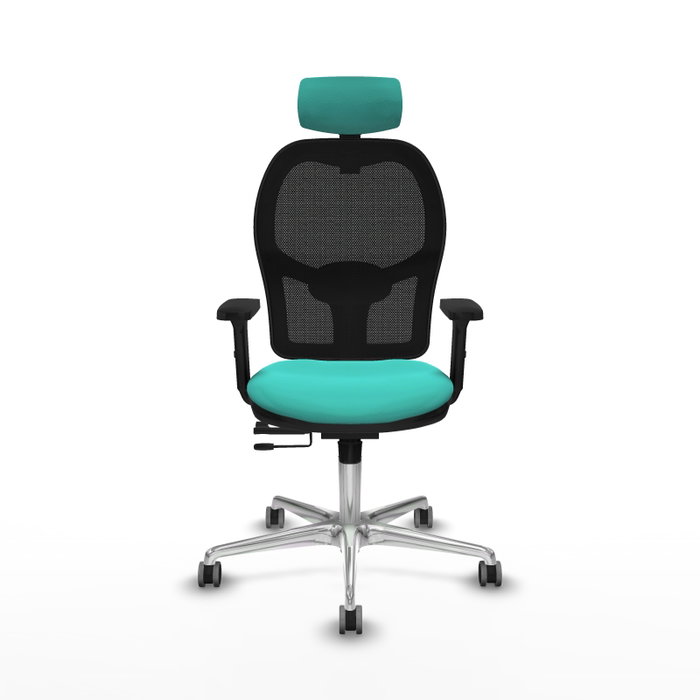 PIQUERAS Y CRESPO Silla de oficina Jorquera con mecanismo Sincro/Traslack, Turquesa y Negro
