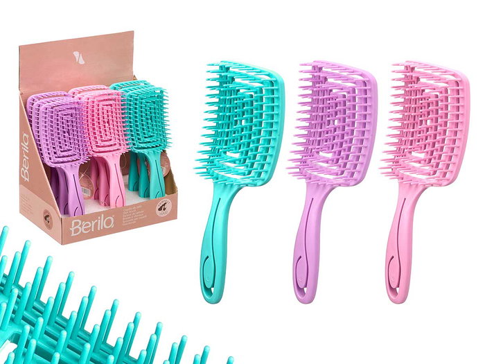 BERILO Surtido de Cepillos de Cabello Rectangulares, 24 Unidades, Colores Variados BERILO Surtido de Cepillos de Cabello Rectangulares, 24 Unidades, Colores Variados