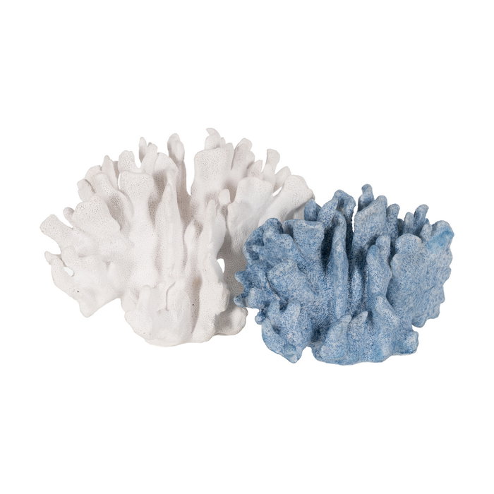 Figura Coral Azul Resina Decoración 22,50 X 13 X 16 cm