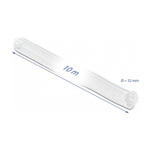 DeLOCK Funda trenzada con cierre de gancho y lazo 10 m x 32 mm Blanco DeLOCK Funda trenzada con cierre de gancho y lazo 10 m x 32 mm Blanco