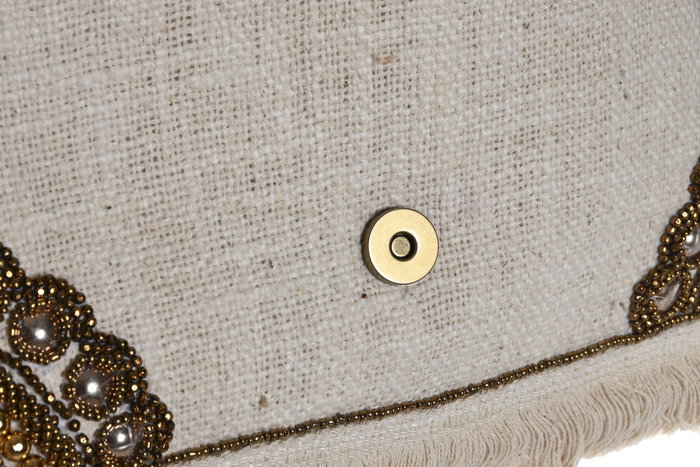 DKD Home Decor Surtido de 2 Bolsos de Viscosa 33x4x25 cm en Blanco y Beige DKD Home Decor Surtido de 2 Bolsos de Viscosa 33x4x25 cm en Blanco y Beige