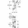 Grohe 34791001 Set de Ducha Termostático con Rociador 3 Chorros, Barra 60cm y Flexo, Ahorro Agua, Cromo