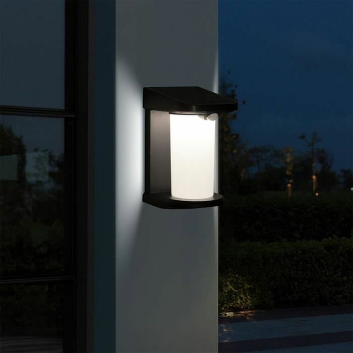 Lumisky Juego de 2 focos solares LUSTY con detector de movimiento y LED blanco Lumisky Juego de 2 focos solares LUSTY con detector de movimiento y LED blanco