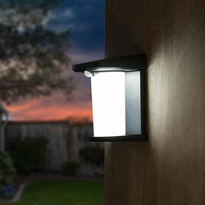 Lumisky Juego de 2 focos solares LUSTY con detector de movimiento y LED blanco Lumisky Juego de 2 focos solares LUSTY con detector de movimiento y LED blanco