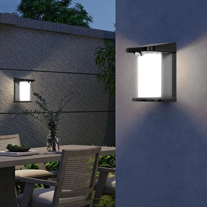 Lumisky Juego de 2 focos solares LUSTY con detector de movimiento y LED blanco Lumisky Juego de 2 focos solares LUSTY con detector de movimiento y LED blanco