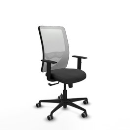 PIQUERAS Y CRESPO Silla de oficina Zulema con mecanismo Sincro, Gris oscuro y Blanco
