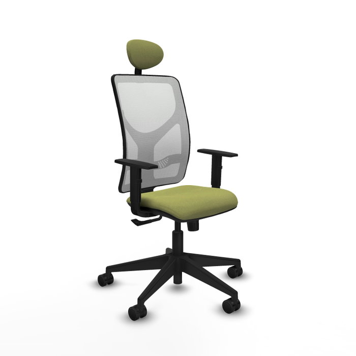 PIQUERAS Y CRESPO Silla de oficina Motilla Verde oliva y Blanco con mecanismo Sincro PIQUERAS Y CRESPO Silla de oficina Motilla Verde oliva y Blanco con mecanismo Sincro