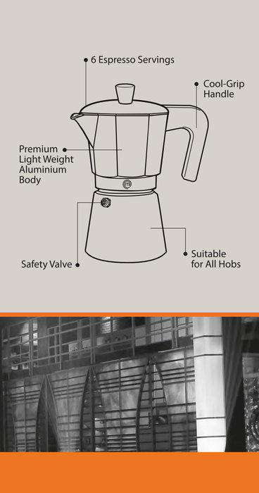 Masterchef Cafetera 6 Tazas Inducción 10 cm x 18 cm x 16,3 cm (6 Unidades)