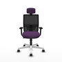 PIQUERAS Y CRESPO Silla de oficina Yunquera con mecanismo Sincro/Traslack, Morado y Negro