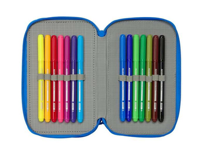 Safta Plumier Triple 37 Pcs Batman Preescolar 12,5x19,5x5,5 cm