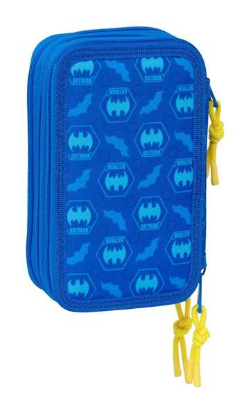 Safta Plumier Triple 37 Pcs Batman Preescolar 12,5x19,5x5,5 cm