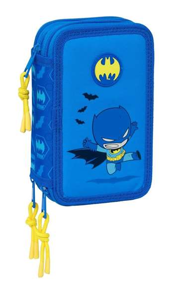 Safta Plumier Triple 37 Pcs Batman Preescolar 12,5x19,5x5,5 cm
