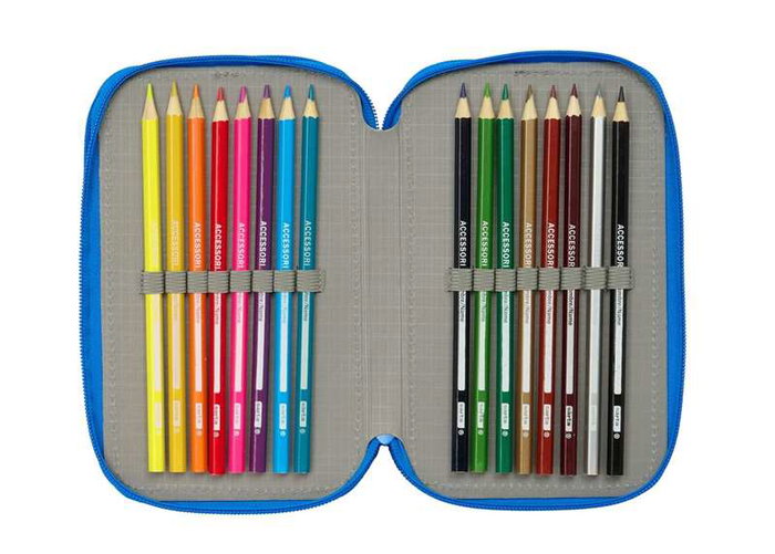 Safta Plumier Triple 37 Pcs Batman Preescolar 12,5x19,5x5,5 cm