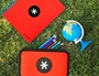 Antartik Estuche Escolar Triple Cremallera Rojo 36 Piezas