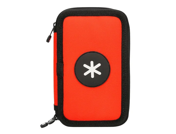 Antartik Estuche Escolar Triple Cremallera Rojo 36 Piezas