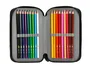 Antartik Estuche Escolar Triple Cremallera Rojo 36 Piezas