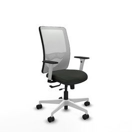 PIQUERAS Y CRESPO Silla de oficina Zulema con mecanismo Sincro/Traslack Blanco y Negro