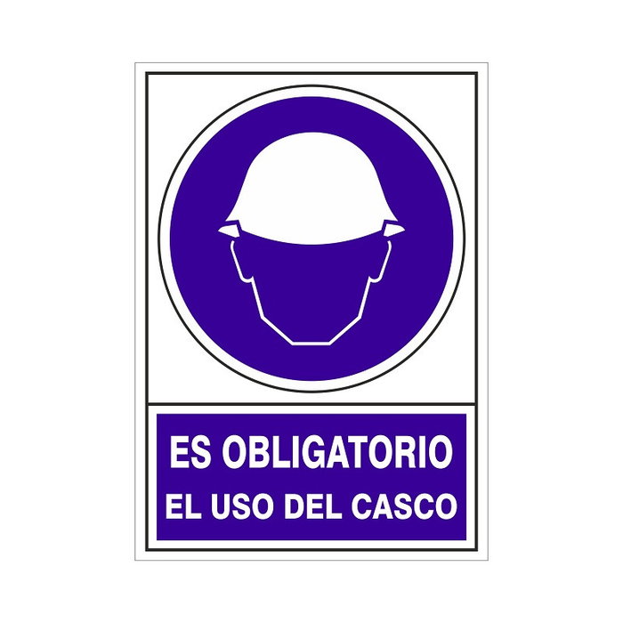 DUVER Señal Adhesiva Obligatorio Uso del Casco 105x74 mm DUVER Señal Adhesiva Obligatorio Uso del Casco 105x74 mm