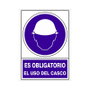 DUVER Señal Adhesiva ES OBLIGATORIO EL USO DEL CASCO 105x74 mm