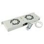 Logon RAF115WH Módulo Ventilador Rack 1U, 2 Ventiladores con Termostato Analógico, Caudal 280m³/h, RAL7035