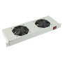 Logon RAF115WH Módulo Ventilador Rack 1U, 2 Ventiladores con Termostato Analógico, Caudal 280m³/h, RAL7035