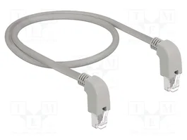 DeLOCK 85876 Cable de red RJ45 Cat.6A S/FTP angulado 0,5 m Gris