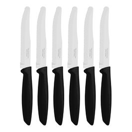 Tramontina Cuchillos para Carne Plenus Punta Redonda Acero Inoxidable Polipropileno Negro 6 Unidades