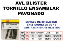AVL FINSTOCK Tornillo de Ensamblar 7x50 Pavonado