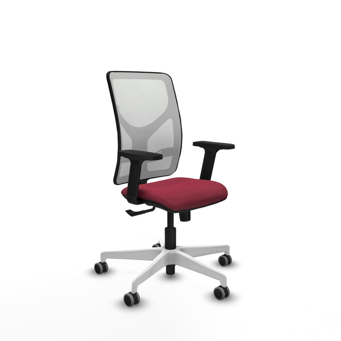 PIQUERAS Y CRESPO Silla de oficina Motilla con mecanismo Sincro, Granate y Blanco PIQUERAS Y CRESPO Silla de oficina Motilla con mecanismo Sincro, Granate y Blanco