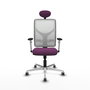 PIQUERAS Y CRESPO Silla de oficina Motilla Morado con respaldo de malla Blanco